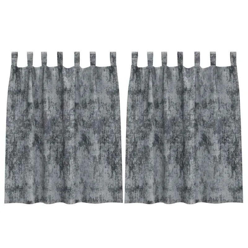 Aksominio tipo užuolaidos 2 pcs Sidabrinė Pilka 140 x 140 cm