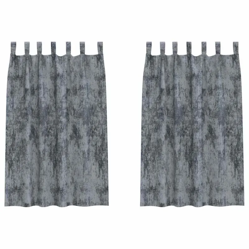 Aksominio tipo užuolaidos 2 pcs Sidabrinė Pilka 175 x 140 cm