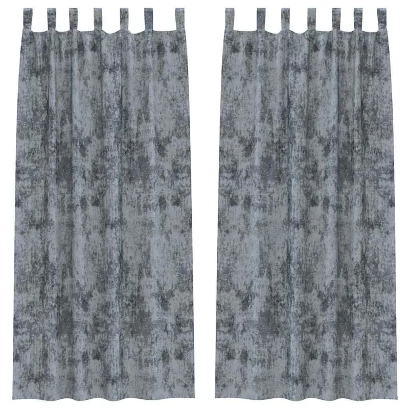 Aksominio tipo užuolaidos 2 pcs Sidabrinė Pilka 245 x 140 cm