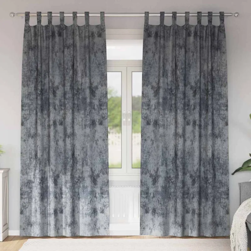 Aksominio tipo užuolaidos 2 pcs Sidabrinė Pilka 260 x 140 cm