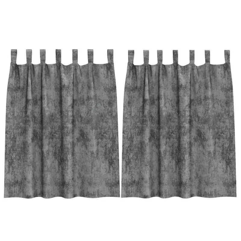 Aksominio tipo užuolaidos 2 pcs Pilka 140 x 140 cm Aksomas