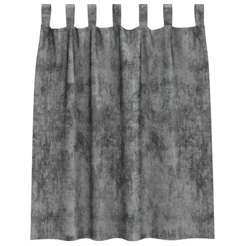 Aksominio tipo užuolaidos 2 pcs Pilka 140 x 140 cm Aksomas