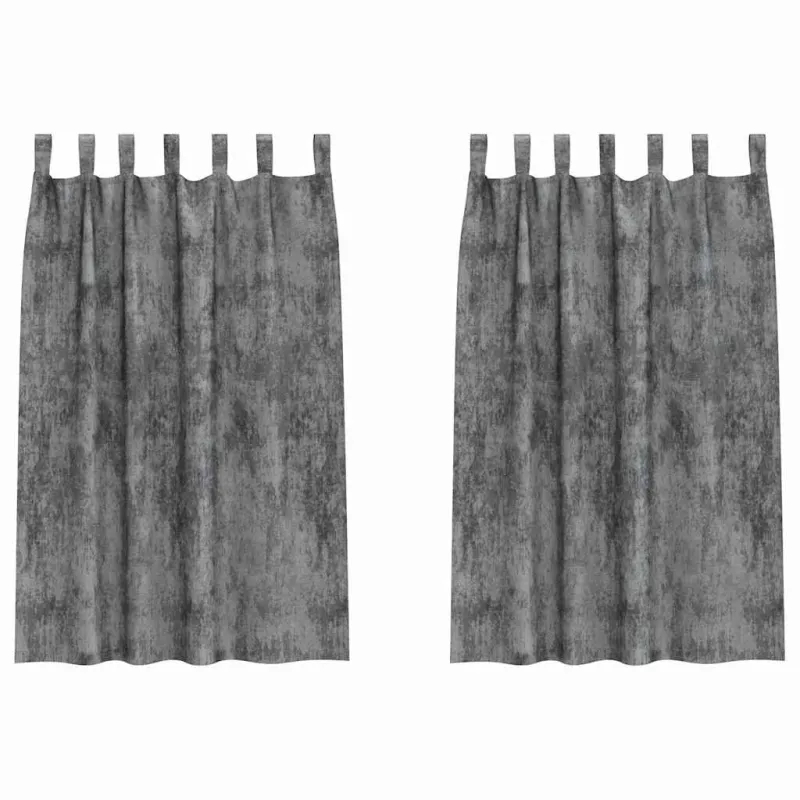 Aksominio tipo užuolaidos 2 pcs Pilka 175 x 140 cm Aksomas