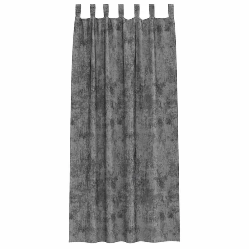 Aksominio tipo užuolaidos 2 pcs Pilka 245 x 140 cm Aksomas