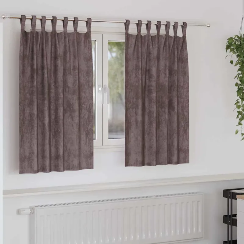 Aksominio tipo užuolaidos 2 pcs Ruda 140 x 140 cm Aksomas