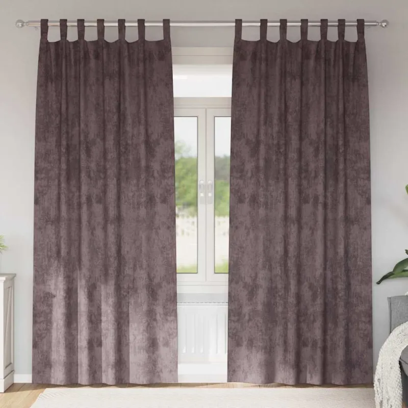 Aksominio tipo užuolaidos 2 pcs Ruda 260 x 140 cm Aksomas