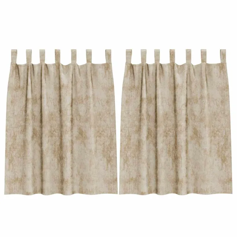 Aksominio tipo užuolaidos 2 pcs Kreminė 140 x 140 cm Aksomas