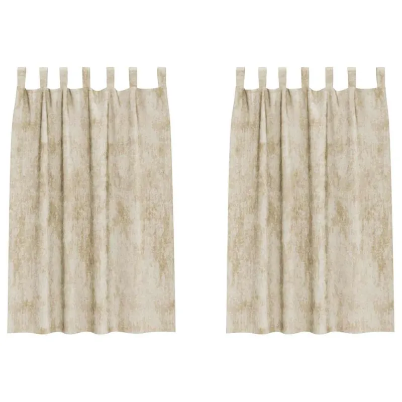 Aksominio tipo užuolaidos 2 pcs Kreminė 175 x 140 cm Aksomas