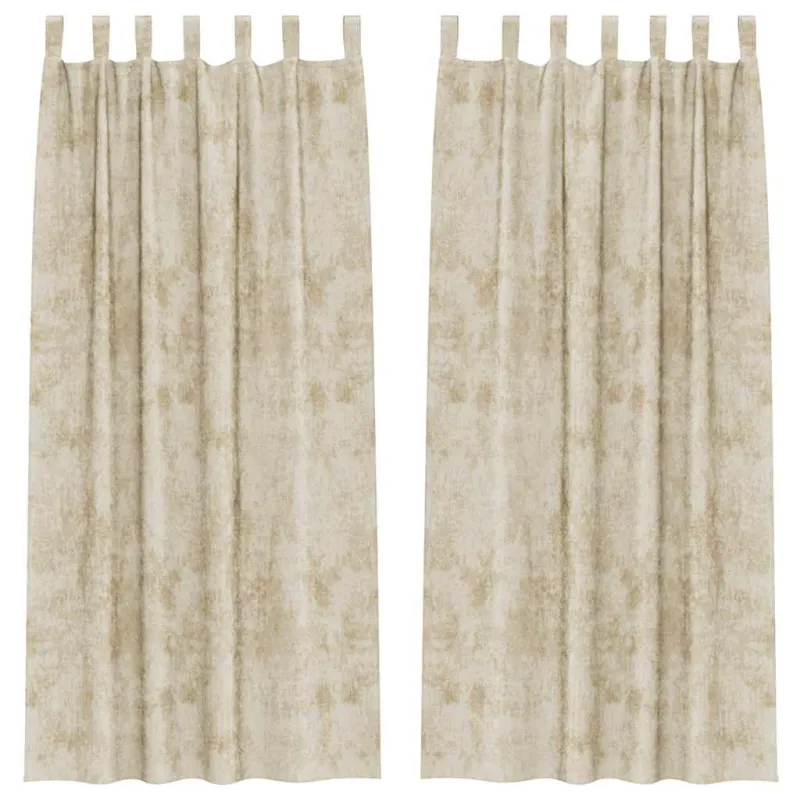 Aksominio tipo užuolaidos 2 pcs Kreminė 260 x 140 cm Aksomas