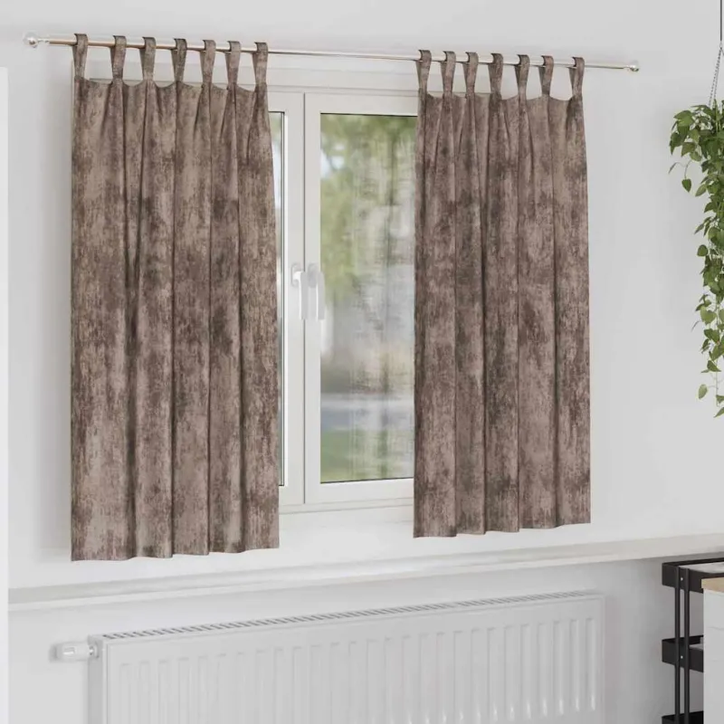 Aksominio tipo užuolaidos 2 pcs Kapučino 175 x 140 cm Aksomas