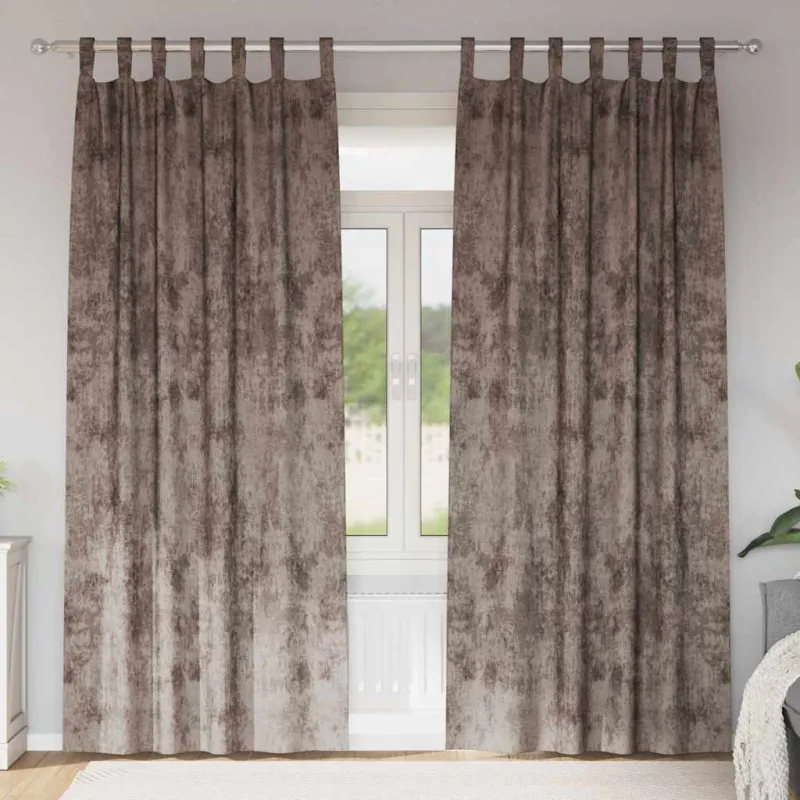 Aksominio tipo užuolaidos 2 pcs Kapučino 260 x 140 cm Aksomas