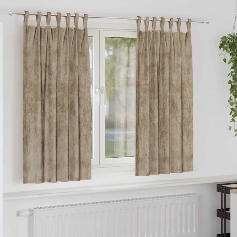 Aksominio tipo užuolaidos 2 pcs šampano 175 x 140 cm Aksomas