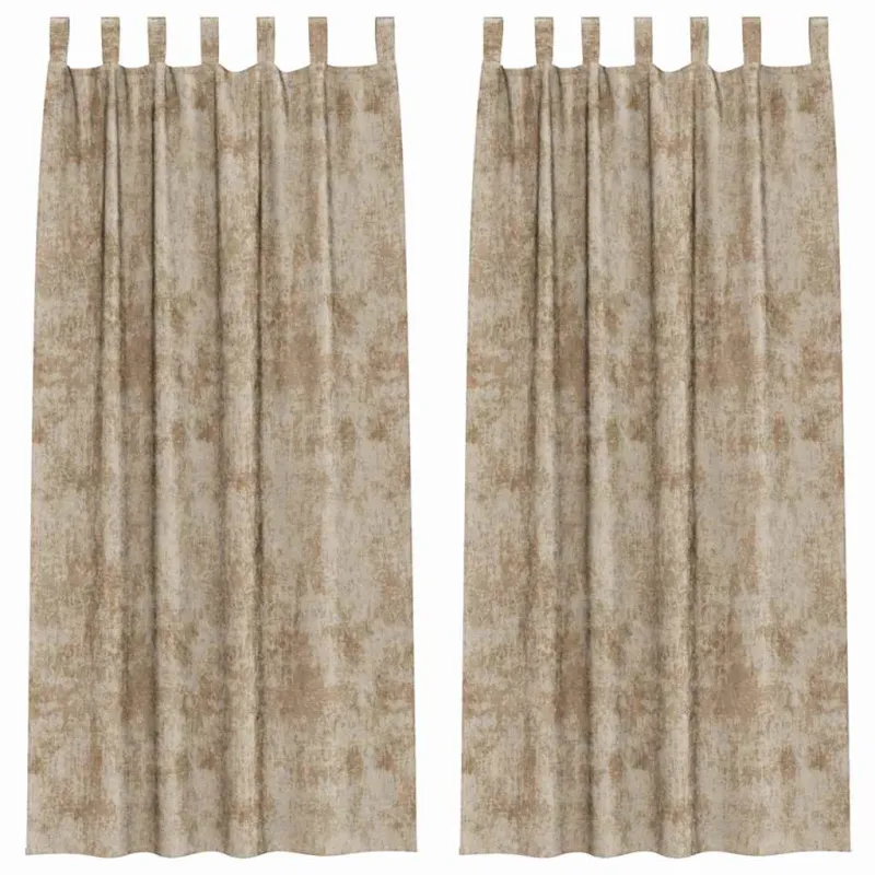 Aksominio tipo užuolaidos 2 pcs šampano 260 x 140 cm Aksomas