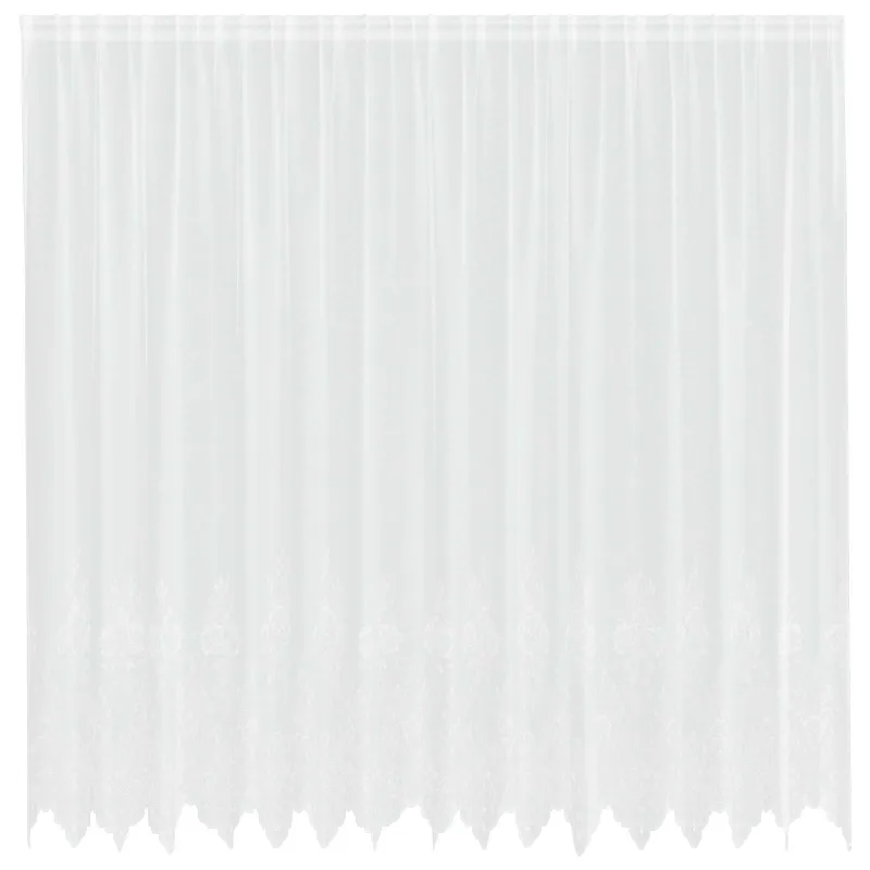 Nėrinių Užuolaida Gėlių Balta 200 x 400 cm Poliesteris