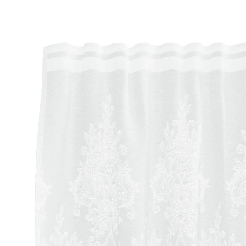 Nėrinių Užuolaida Gėlių Balta 240 x 500 cm Poliesteris