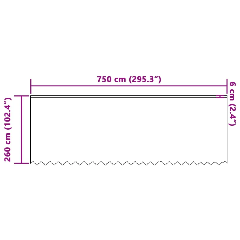 Nėrinių Užuolaida su užuolaidomis Balta 260x750cm Poliesteris