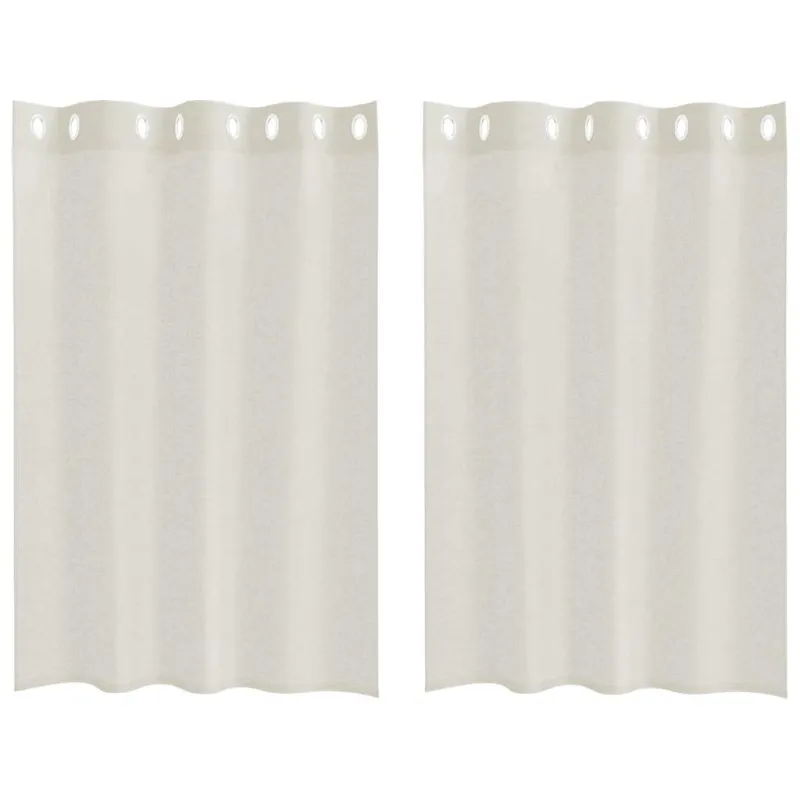 Voile Užuolaida 2 pcs Kreminė 140 x 140 cm Poliesteris