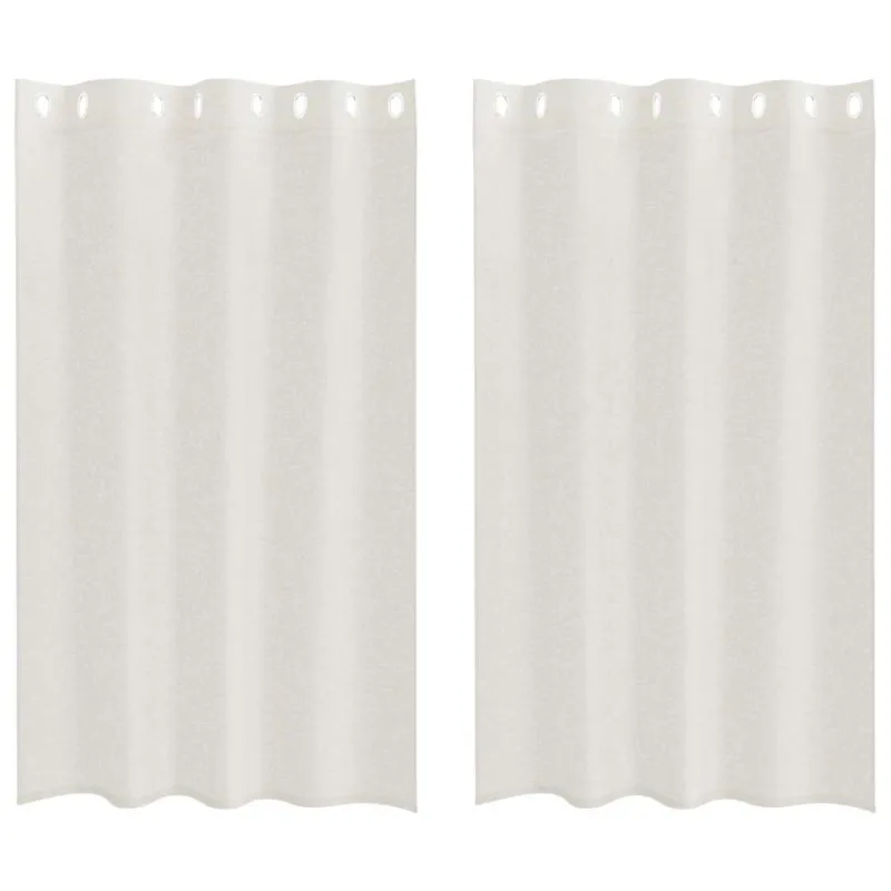 Voile Užuolaida 2 pcs Kreminė 175 x 140 cm Poliesteris