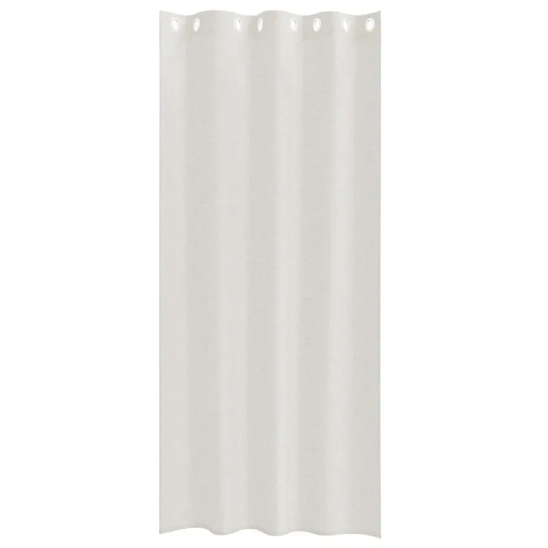 Voile Užuolaida 2 pcs Kreminė 245 x 140 cm Poliesteris