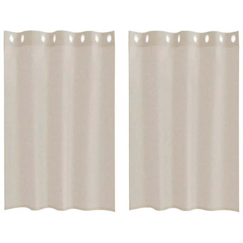 Voile Užuolaida 2 pcs Smėlio 140 x 140 cm Poliesteris