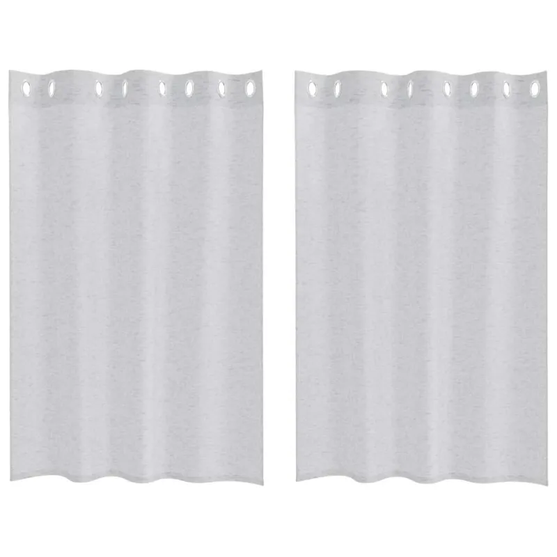 Voile Užuolaida 2 pcs Šviesiai pilka 140 x 140 cm Poliesteris