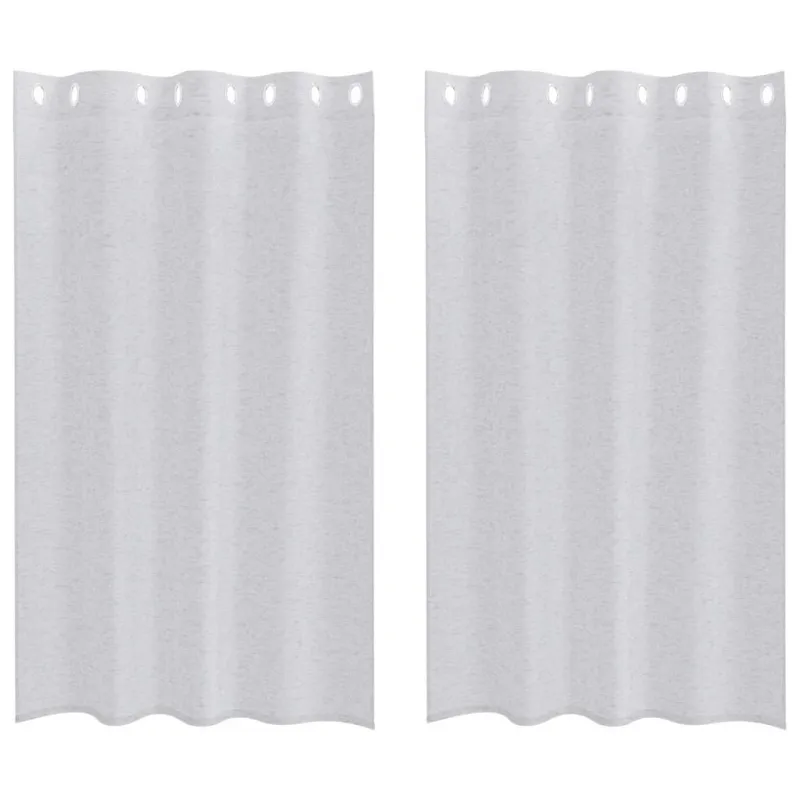 Voile Užuolaida 2 pcs Šviesiai pilka 175 x 140 cm Poliesteris