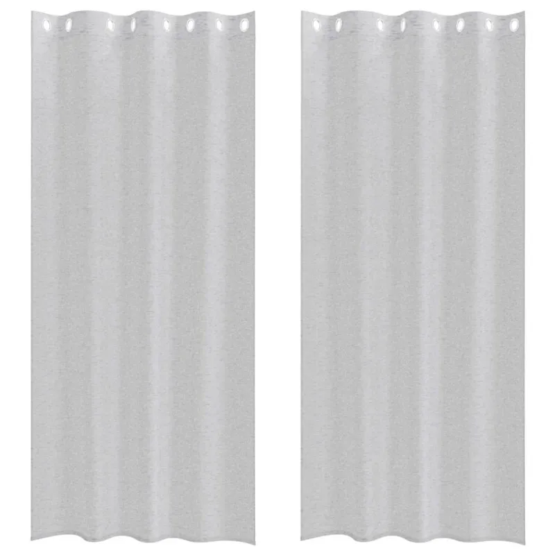 Voile Užuolaida 2 pcs Šviesiai pilka 245 x 140 cm Poliesteris