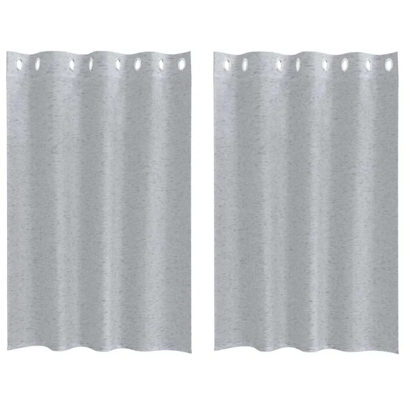 Voile Užuolaida 2 pcs Tamsiai pilka 140 x 140 cm Poliesteris