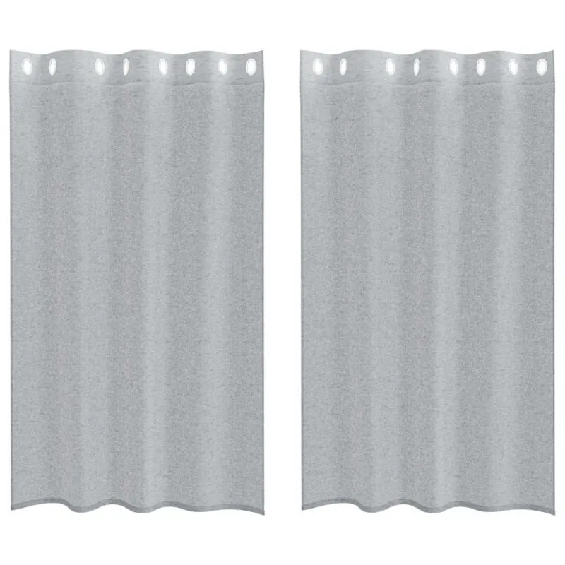 Voile Užuolaida 2 pcs Tamsiai pilka 175 x 140 cm Poliesteris