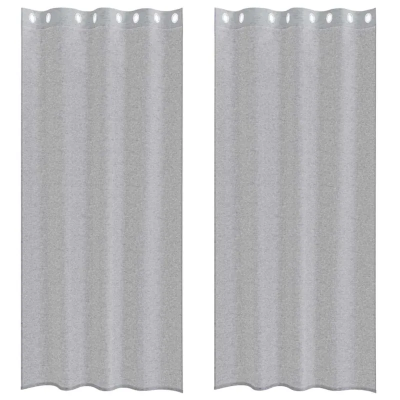 Voile Užuolaida 2 pcs Tamsiai pilka 245 x 140 cm Poliesteris
