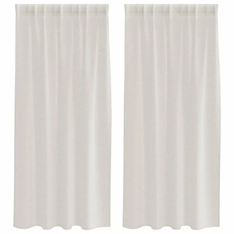 Voile Užuolaida 2 pcs Kreminė 175 x 140 cm Poliesteris