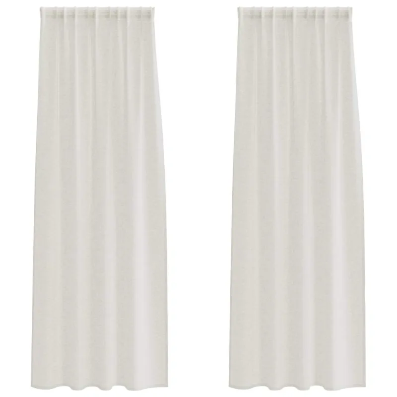 Voile Užuolaida 2 pcs Kreminė 260 x 140 cm Poliesteris
