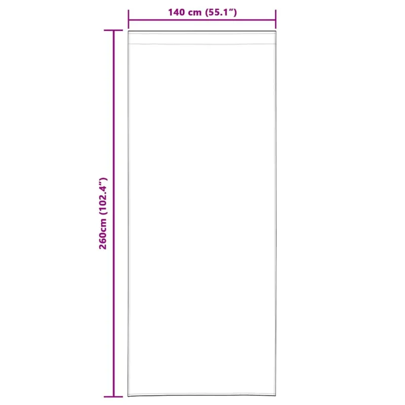Voile Užuolaida 2 pcs Kreminė 260 x 140 cm Poliesteris