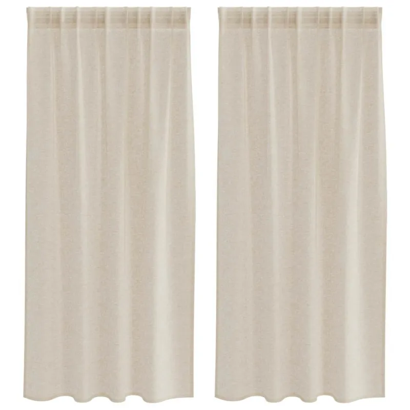 Voile Užuolaida 2 pcs Smėlio 175 x 140 cm Poliesteris
