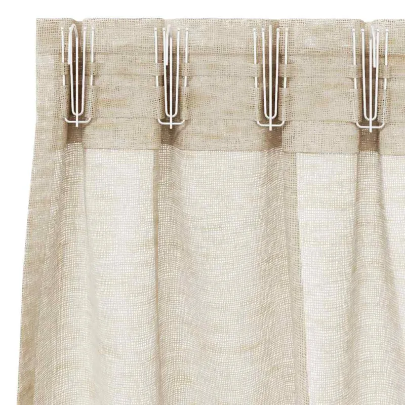 Voile Užuolaida 2 pcs Smėlio 225 x 140 cm Poliesteris