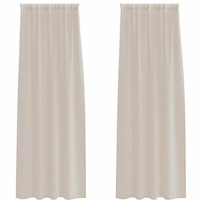Voile Užuolaida 2 pcs Smėlio 245 x 140 cm Poliesteris