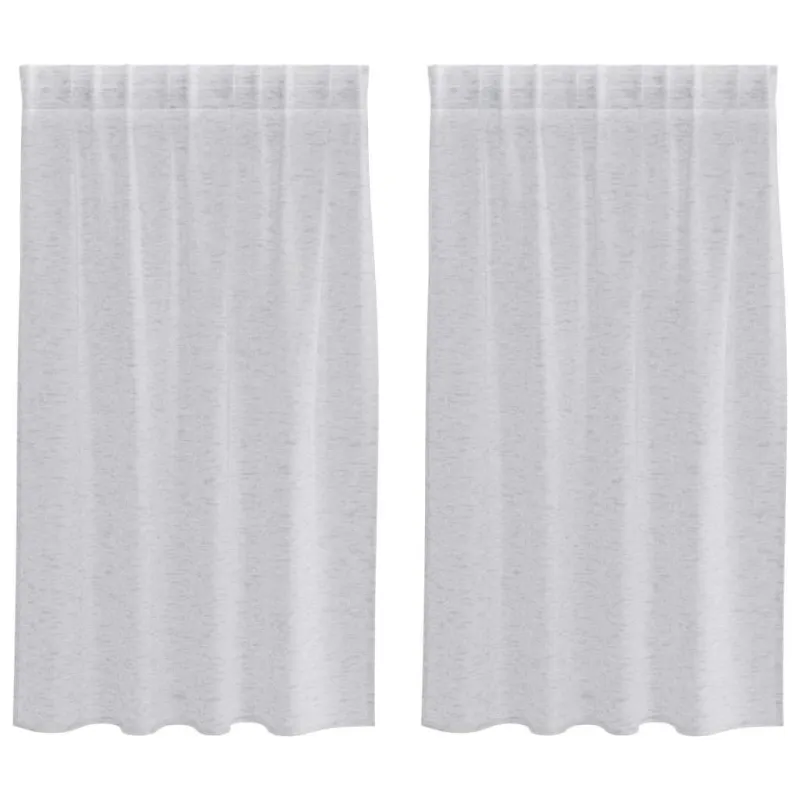 Voile Užuolaida 2 pcs Šviesiai pilka 140 x 140 cm Poliesteris
