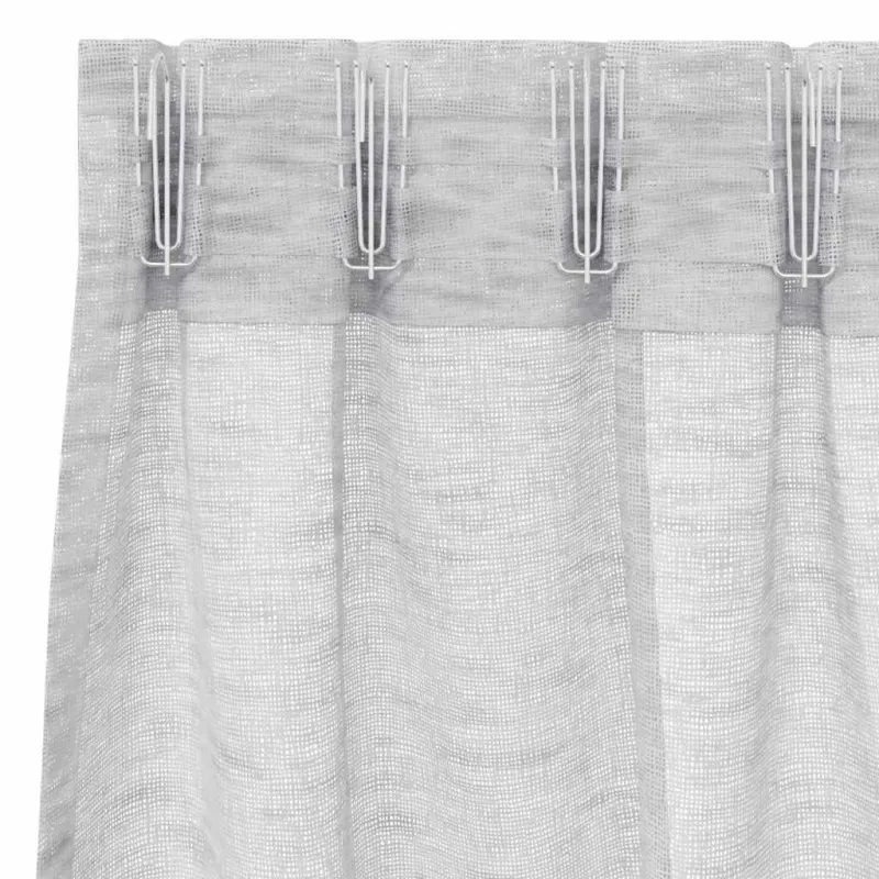 Voile Užuolaida 2 pcs Šviesiai pilka 175 x 140 cm Poliesteris