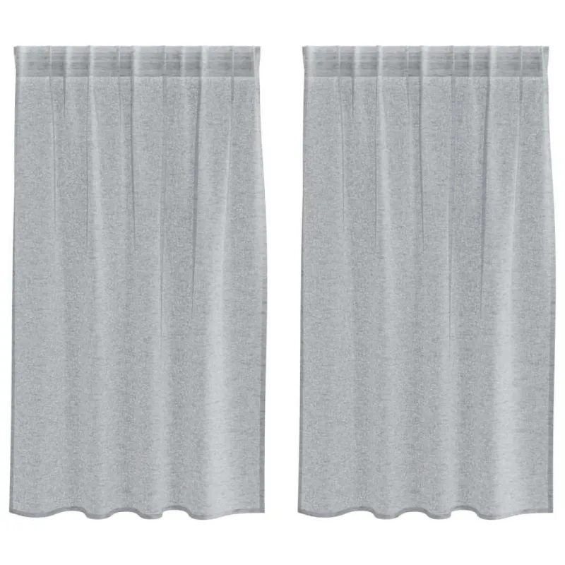 Voile Užuolaida 2 pcs Tamsiai pilka 140 x 140 cm Poliesteris