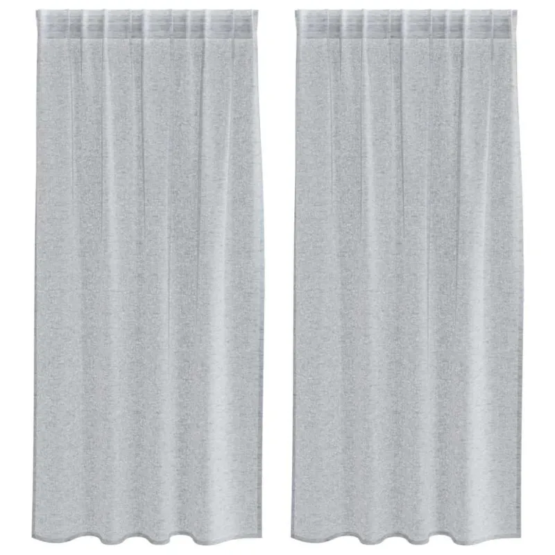 Voile Užuolaida 2 pcs Tamsiai pilka 175 x 140 cm Poliesteris