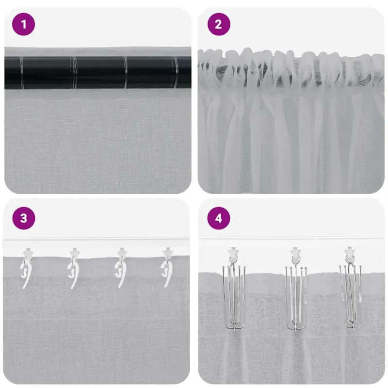 Voile Užuolaida 2 pcs Tamsiai pilka 175 x 140 cm Poliesteris