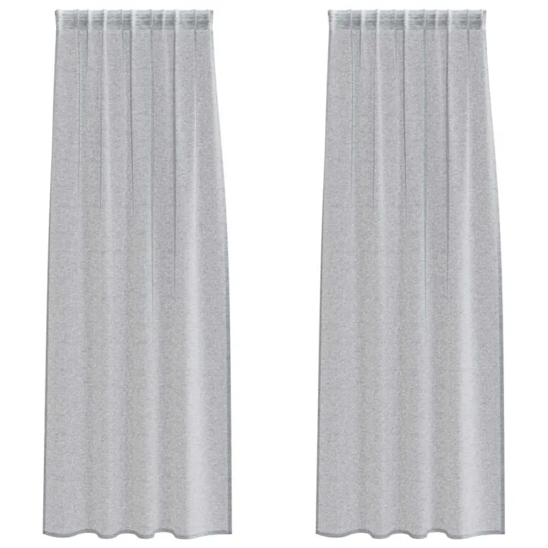 Voile Užuolaida 2 pcs Tamsiai pilka 225 x 140 cm Poliesteris