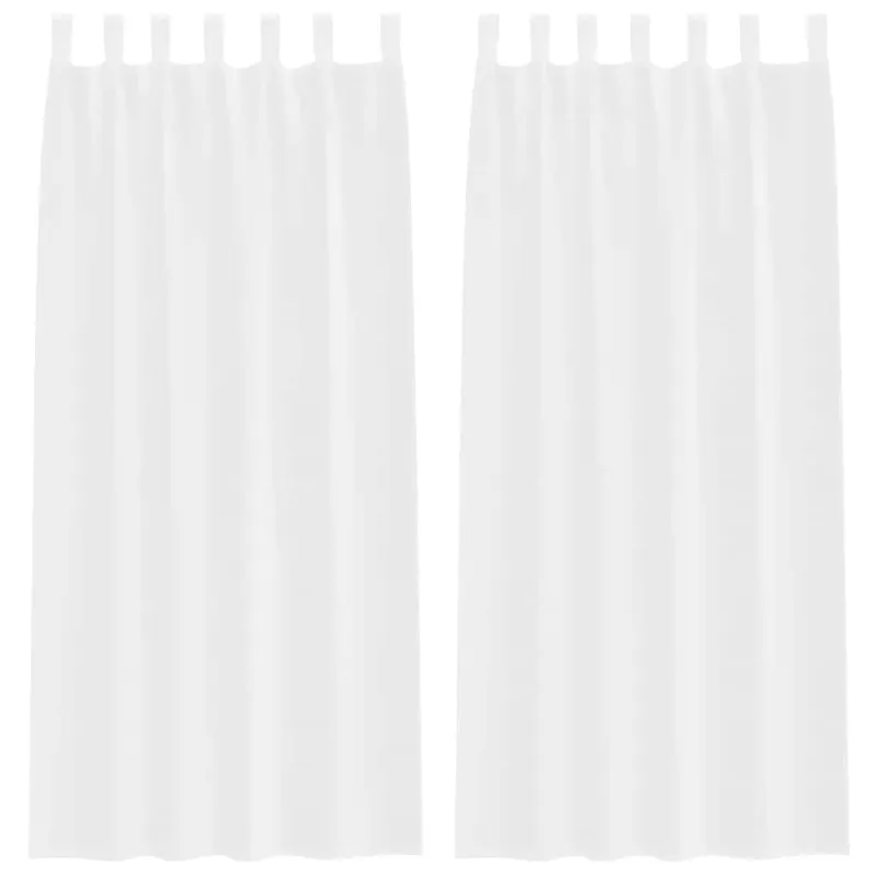 Voile Užuolaida 2 pcs Balta 225 x 140 cm Poliesteris
