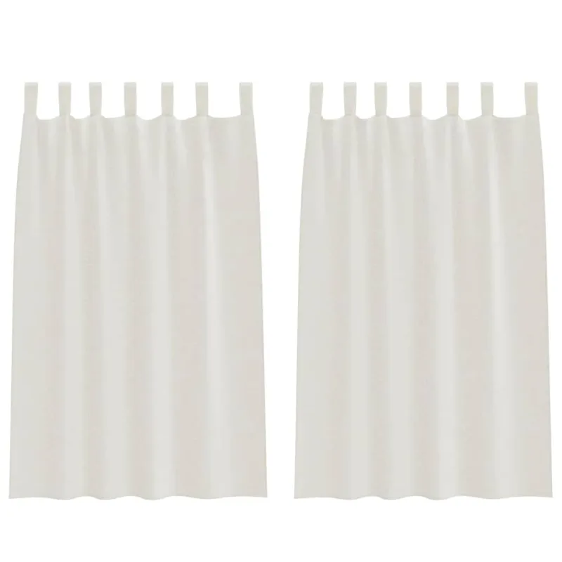 Voile Užuolaida 2 pcs Kreminė 175 x 140 cm Poliesteris