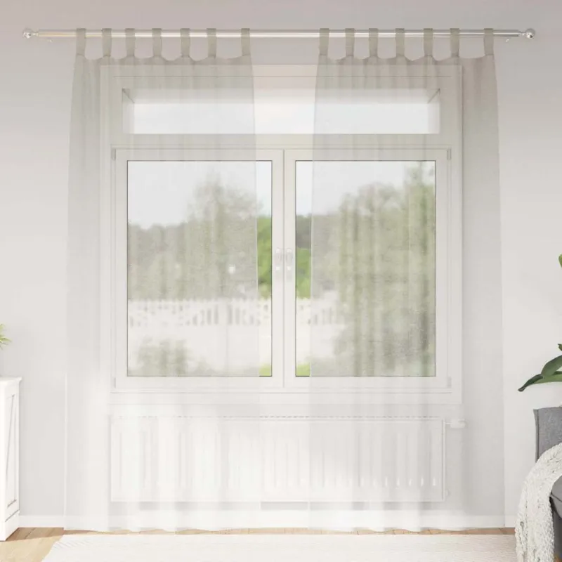 Voile Užuolaida 2 pcs Kreminė 225 x 140 cm Poliesteris
