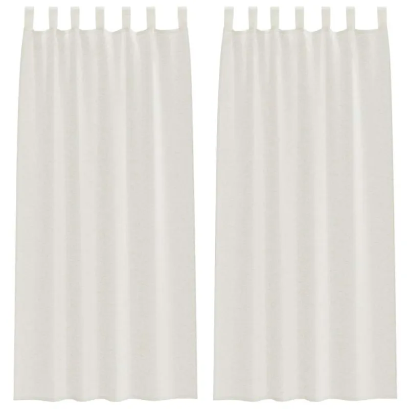 Voile Užuolaida 2 pcs Kreminė 260 x 140 cm Poliesteris