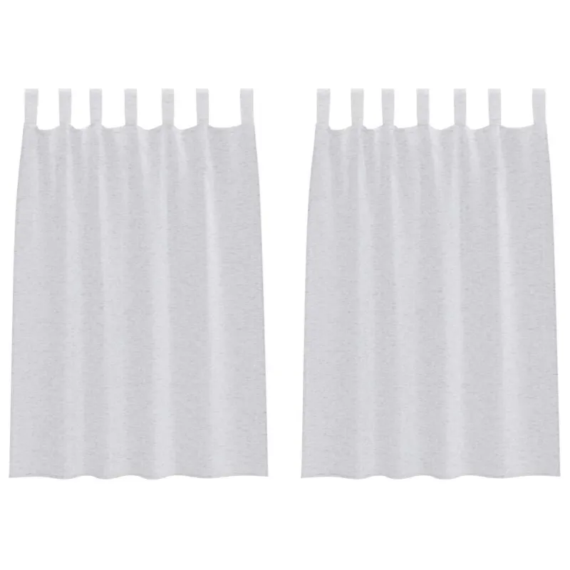 Voile Užuolaida 2 pcs Šviesiai pilka 140 x 140 cm Poliesteris