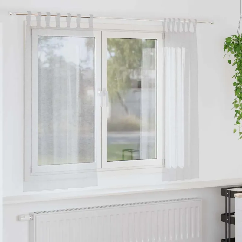 Voile Užuolaida 2 pcs Šviesiai pilka 175 x 140 cm Poliesteris