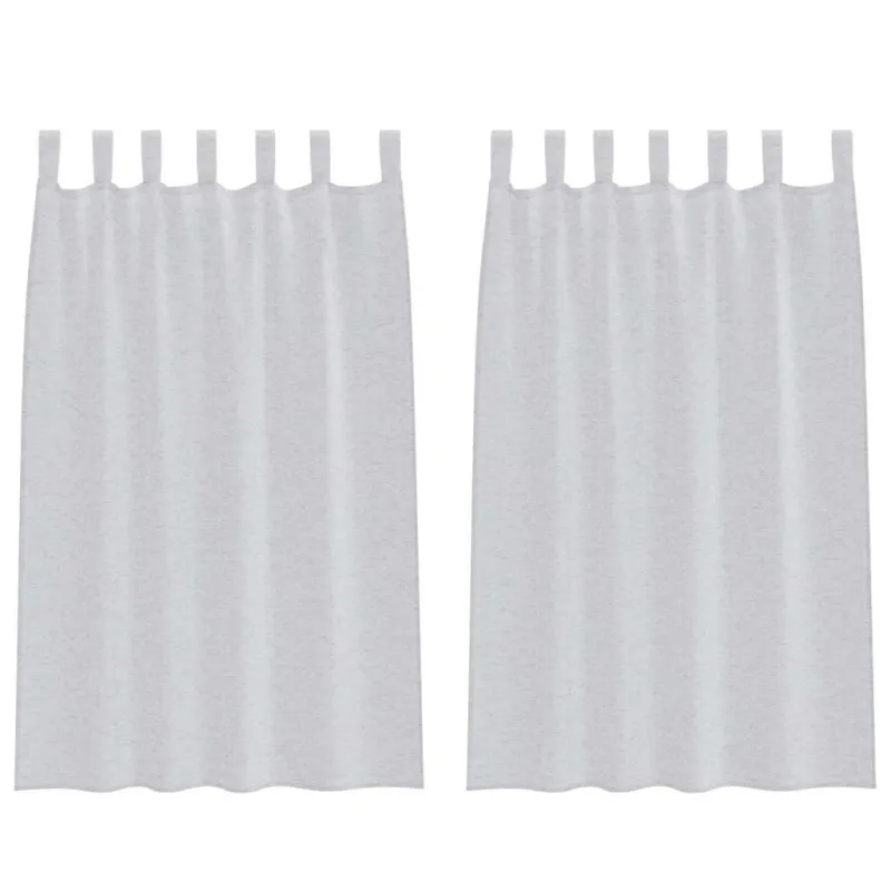 Voile Užuolaida 2 pcs Šviesiai pilka 175 x 140 cm Poliesteris