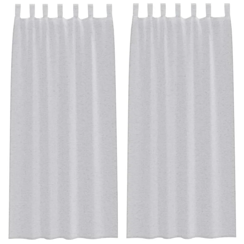 Voile Užuolaida 2 pcs Šviesiai pilka 245 x 140 cm Poliesteris